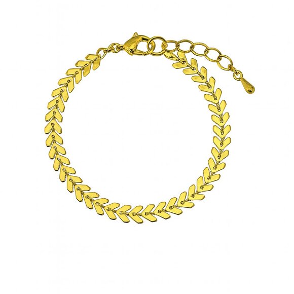 LIKE NEW > Gold-Tone Chevron Link Bracelet - Picture 1 of 3